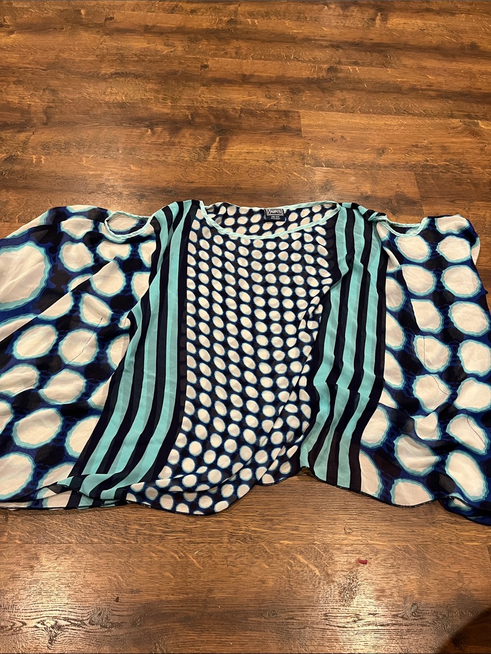 Highness Blue & White Polka Dot Wrap - OS